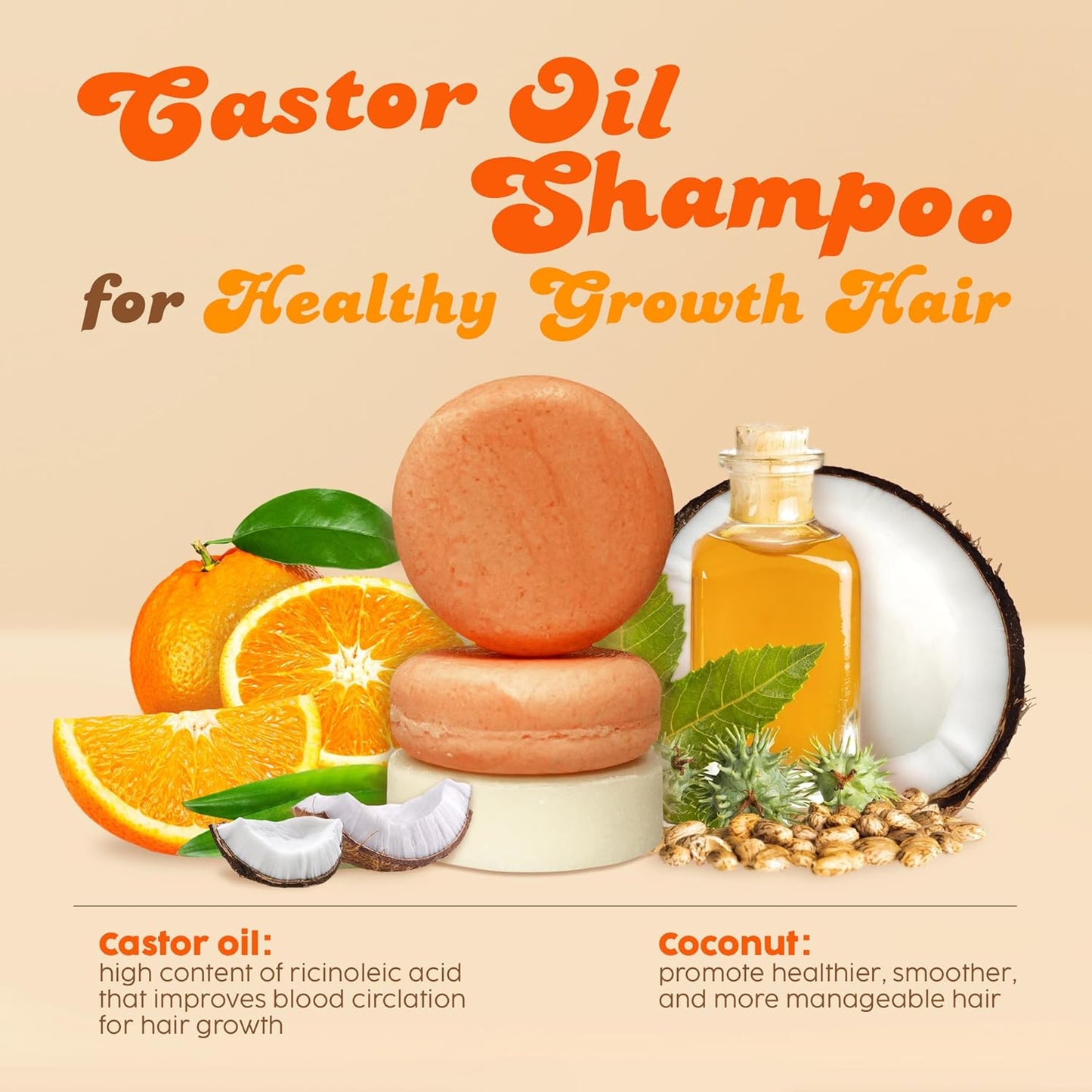 ⏰40% OFF - Limited Time Discount 🔥- Castor Oil Shampoo and Conditioner Bar -