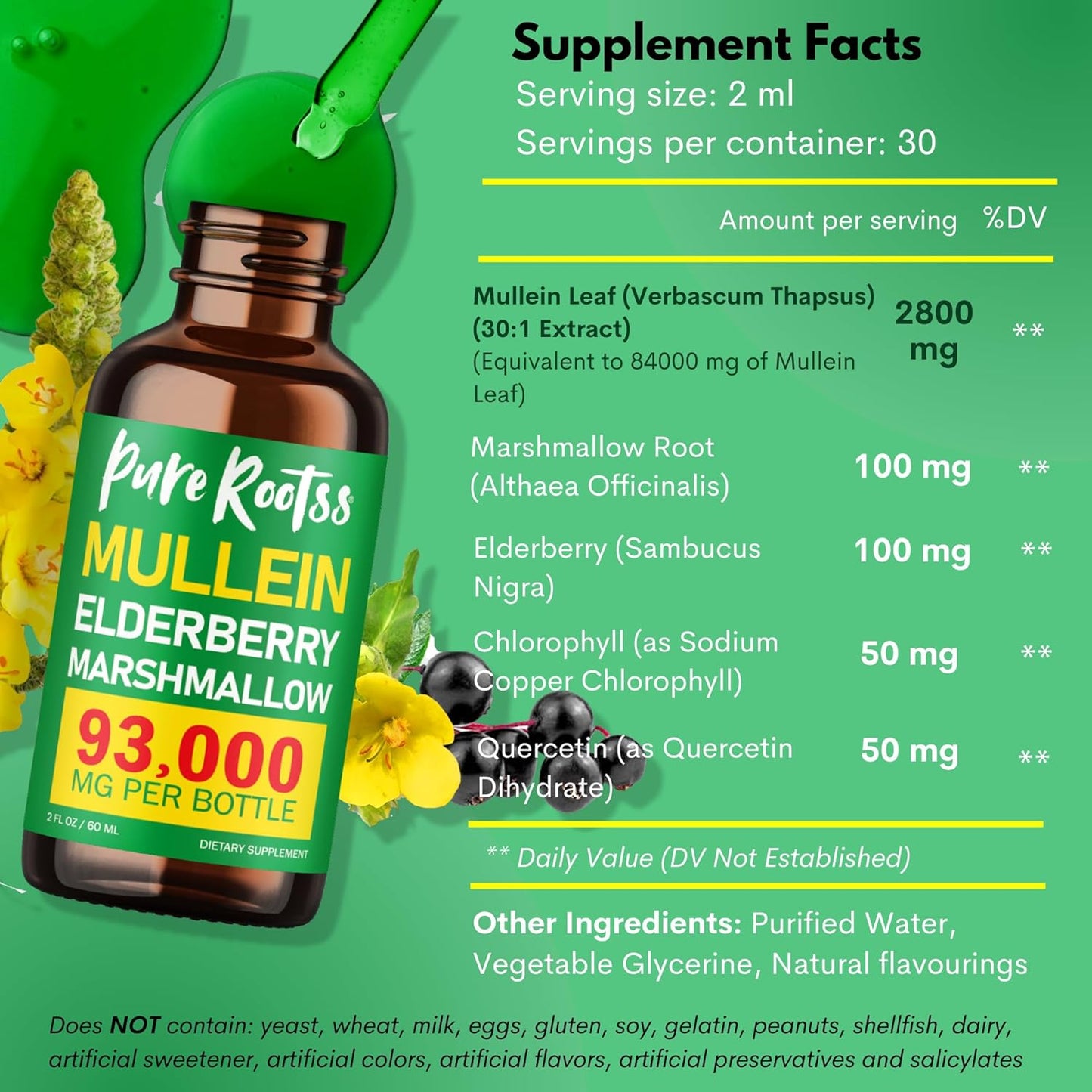 ⏰ BUY 1 GET 2 -Mullein Chlorophyll Drops for Lungs - 🔥Limited Time Discount